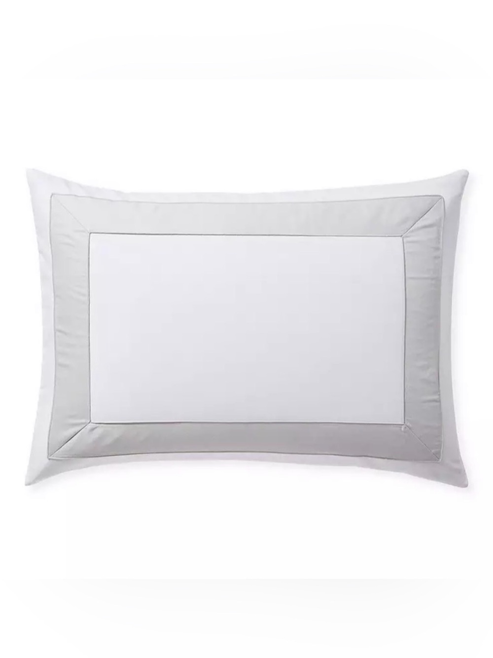SET OF 2 - Serena & Lily Beach Club Border Percale Standard Pillow Shams in Fog